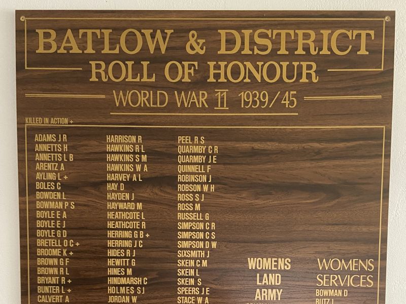 Batlow & District WW2 Roll of Honour