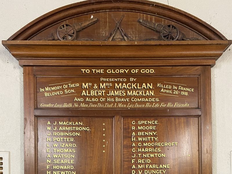 Holy Trinity Whitfield Honour Board