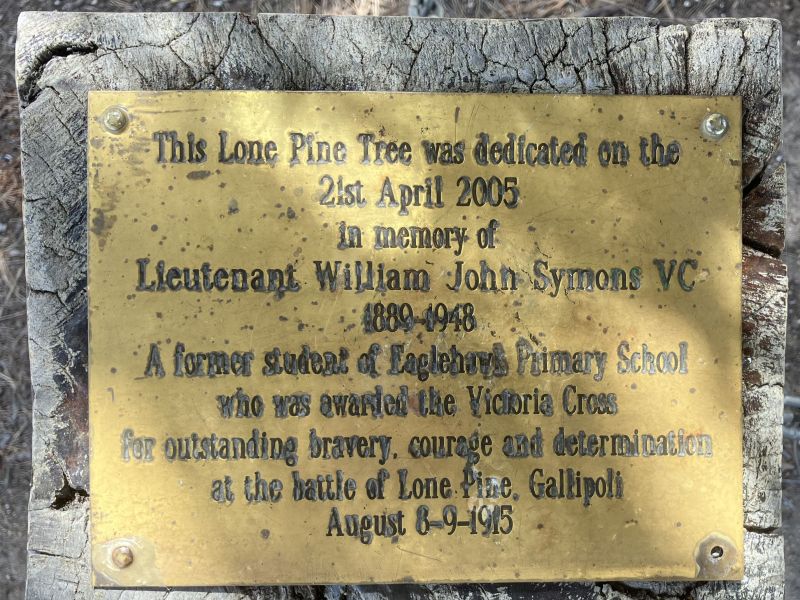 William Symons VC, Plaque