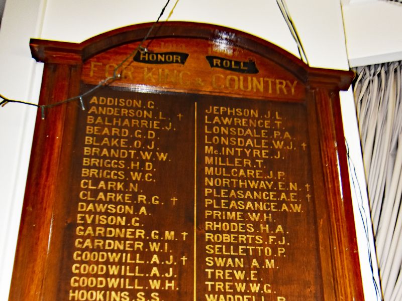 WW1 1914 - 1918 Honour Roll         