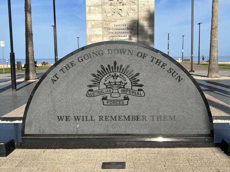 ANZAC Memorial, Glelnelg Jetty