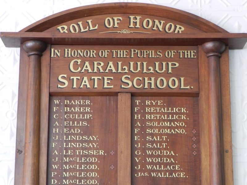 Caralulup State School Roll of Honor