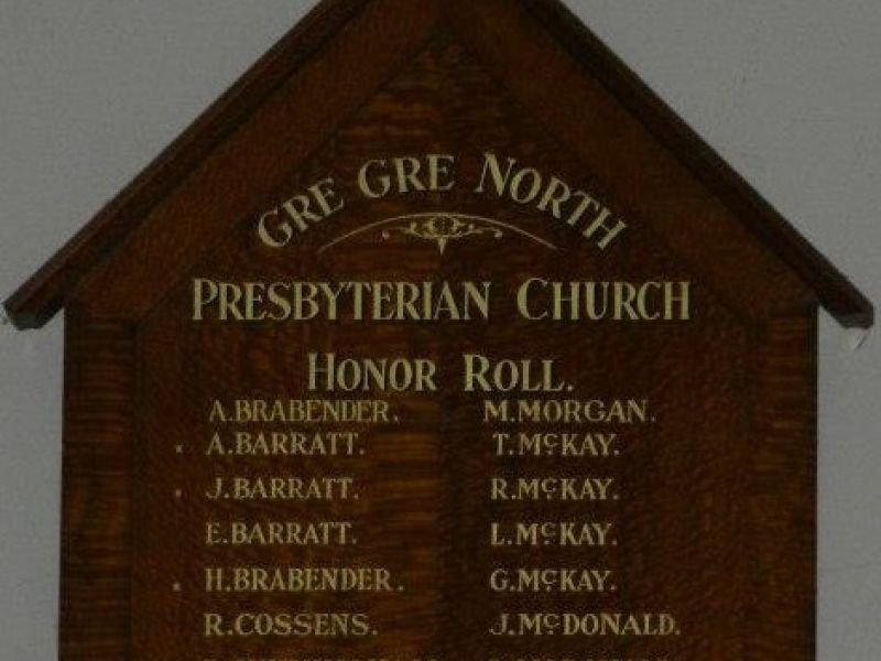 Gre Gre North Presbyterian Church Honor Roll