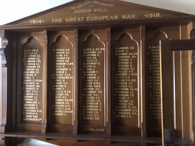 Jeparit Soldiers' & Citizens' Memorial Hall Honour Board 1914-1918