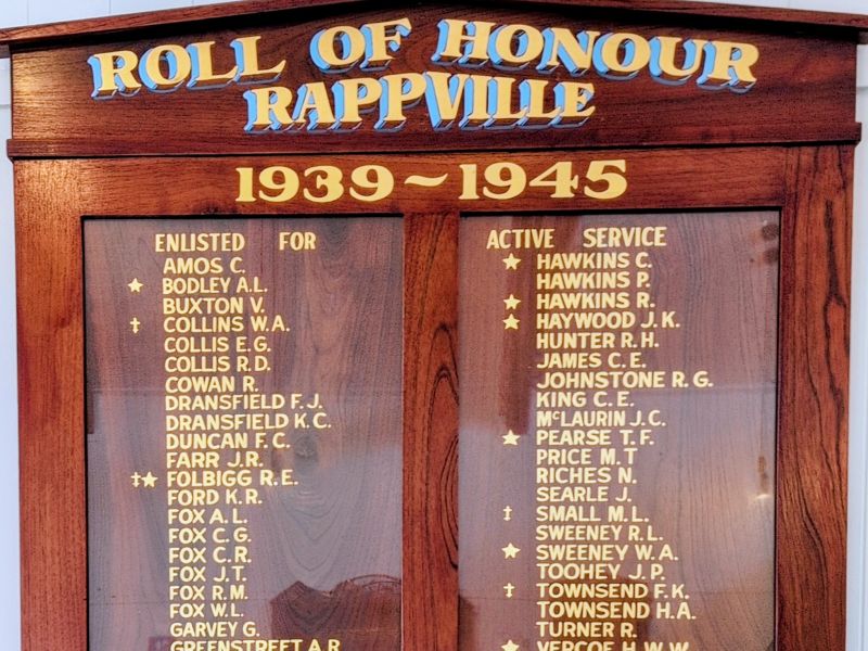 Rappville Roll of Honour - World War 2