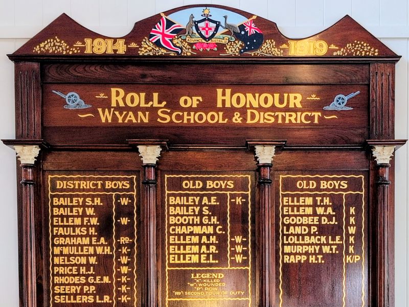 Wyan School & District Roll of Honour 