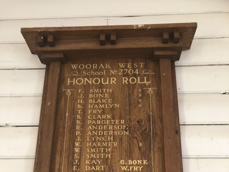Woorak West School Honour Board