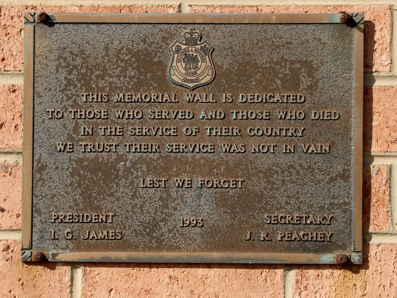 Queenscliff RSL and Memorial Hall Dedication Plaque