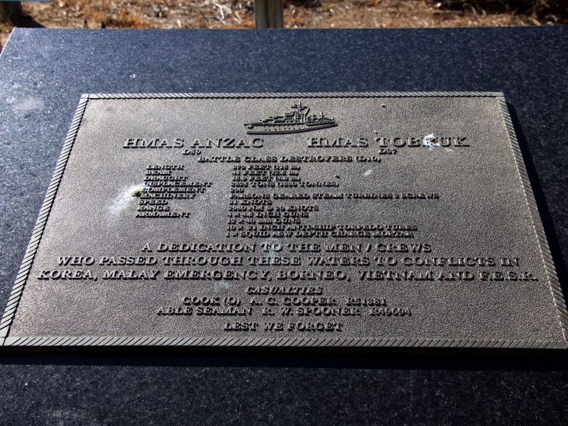 HMAS Anzac and HMAS Tobruk and Their Crews Memorial located at Ocean View, Queenscliff Victoria