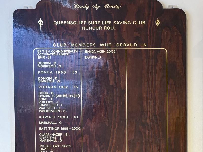 Post World War II Honour Board - Club servicemen
