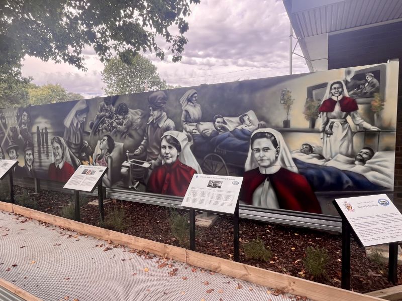 Right end of mural - early conflicts