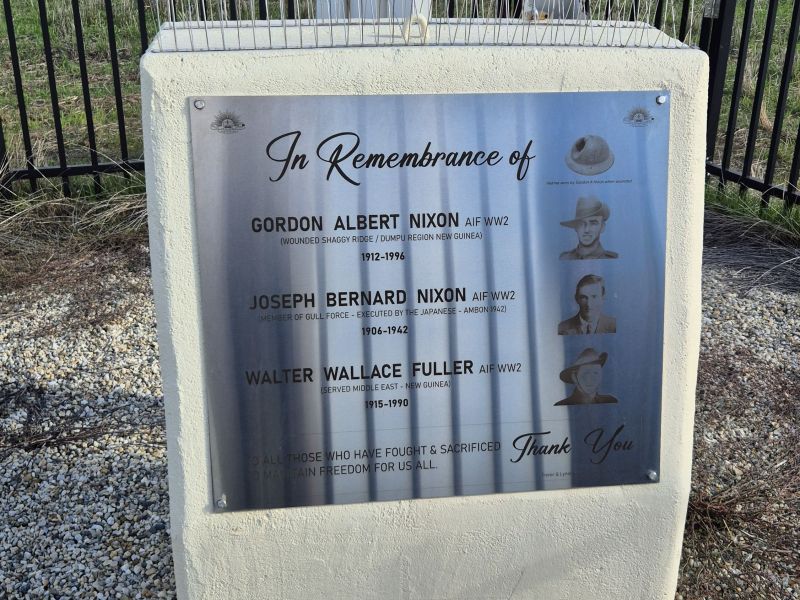 Plaque listing 3 servicemens names 
