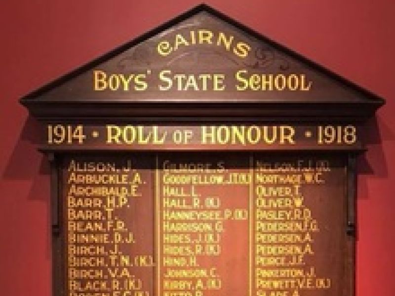 Cairns Boys' State School WW1 Honour Board