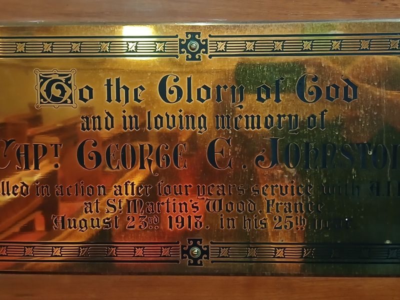 Captain George E Johnston Memorial Plaque