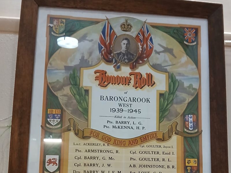 Barongarook West Honour Roll WW2