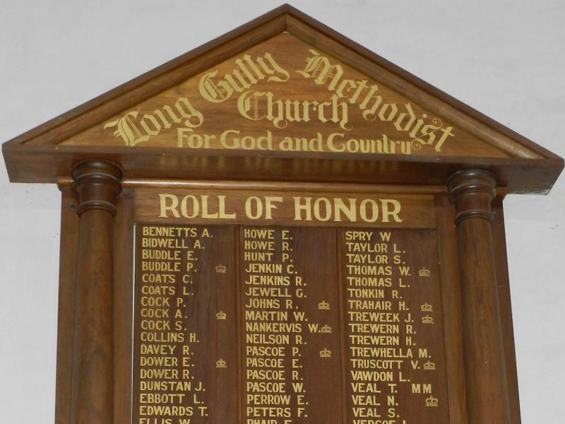 Long Gully Meth Church Roll of Honor