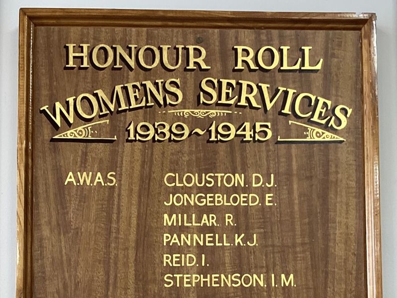 Womens Services Honour Roll 1939 - 1945
