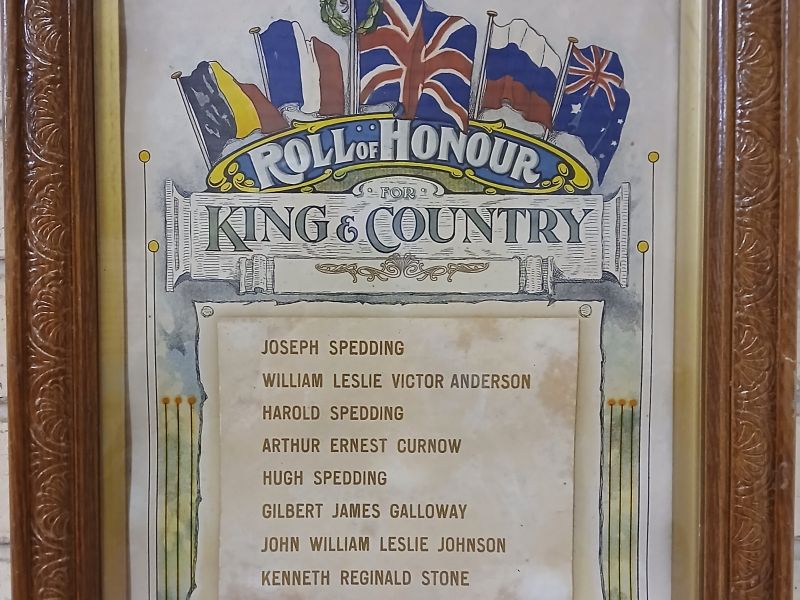 Woodstock West Methodist Sunday School Honor Roll