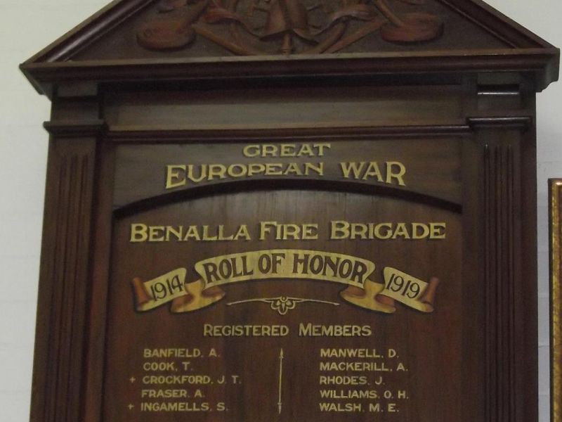 Benalla Fire Brigade Roll of Honor