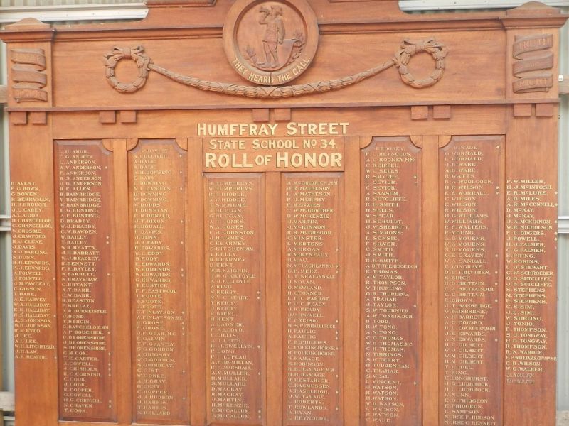 Humffray Street State School Roll of Honor
