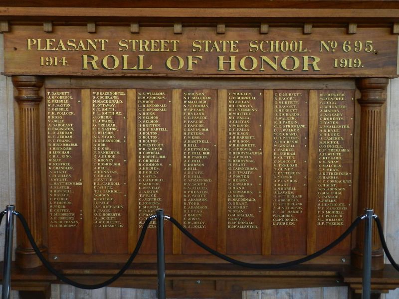 Pleasant Street State School Roll of Honor 