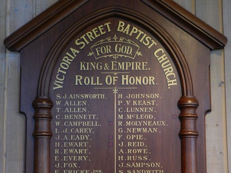 Victoria Street Baptist Church Roll of Honor