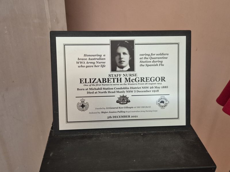 Individual Name Memorial Plaque - Staff Nurse Elizabeth McGregor