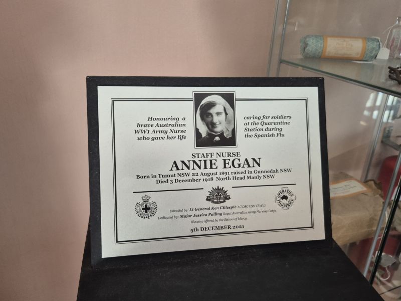 Individual Name Memorial Plaque - Staff Nurse Annie Egan 