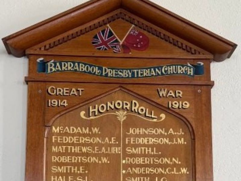 Barrabool Presbyterian Church Honor Roll