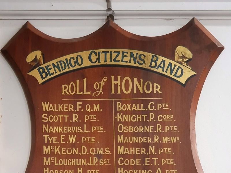 Bendigo Citizens Band Roll of Honor