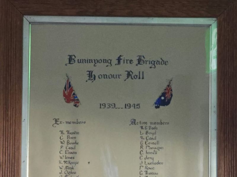 Buninyong Fire Brigade Honour Roll WW2
