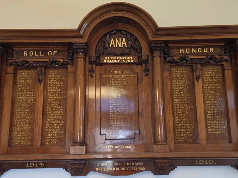 Flemington ANA Roll of Honour 
