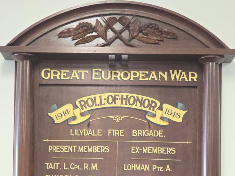 Lilydale Fire Brigade Roll of Honor 