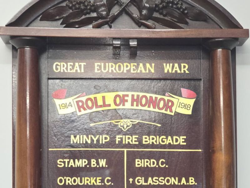 Minyip Fire Brigade Roll of Honor