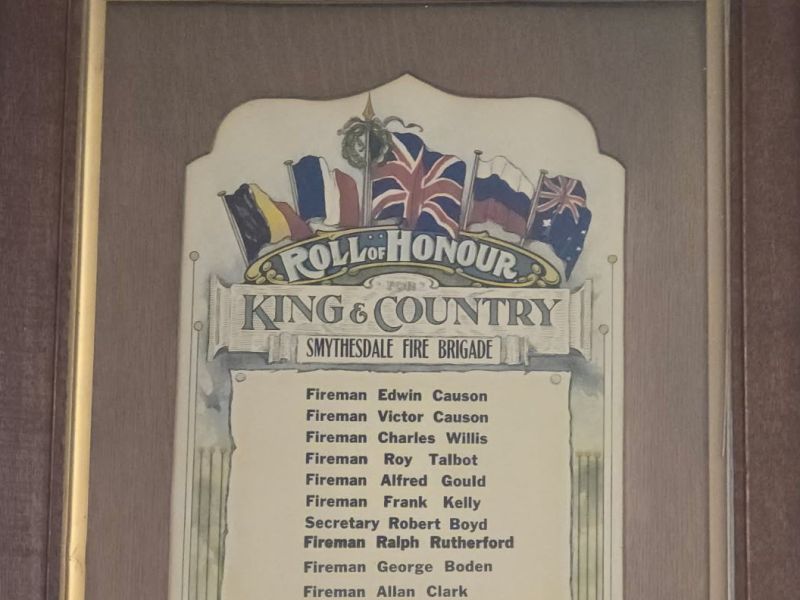 Smythesdale Fire Brigade Roll of Honour