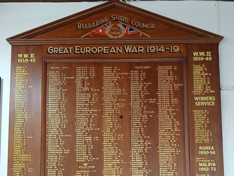 Bellarine Shire Council Honour Roll 