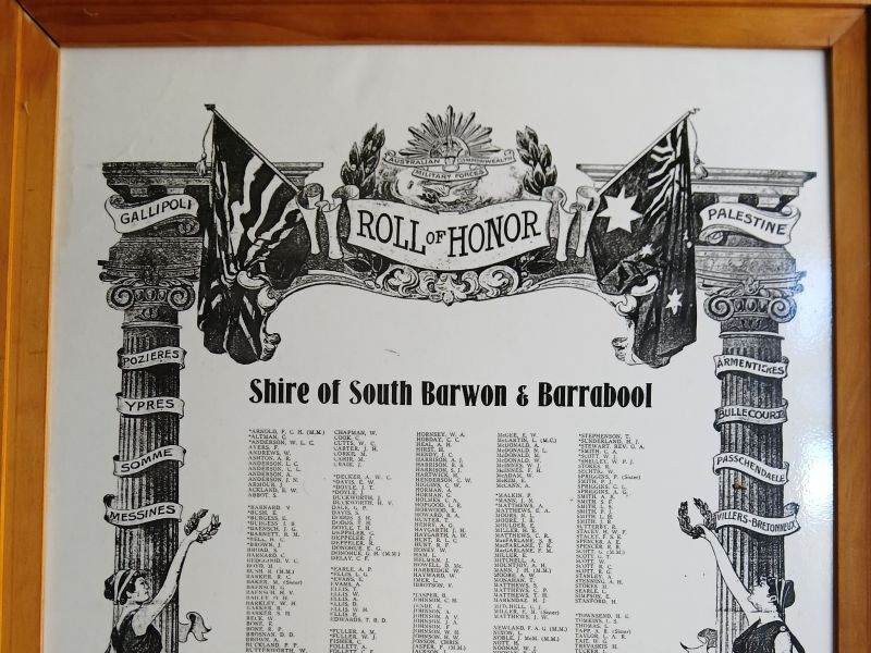 Shire of South Barwon & Barrabool Roll of Honor