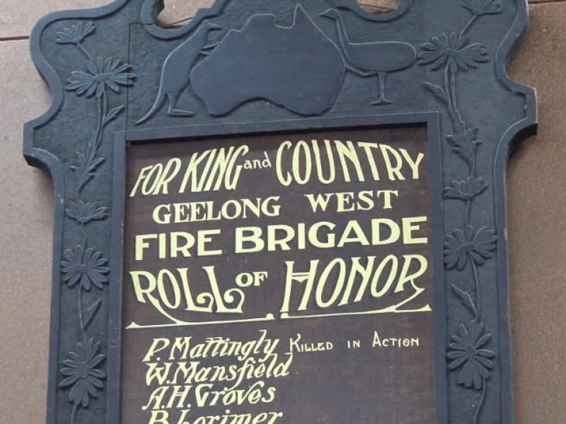 Geelong West Fire Brigade Roll of Honor 