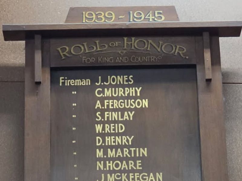 Geelong West Fire Brigade Roll of Honor WW2