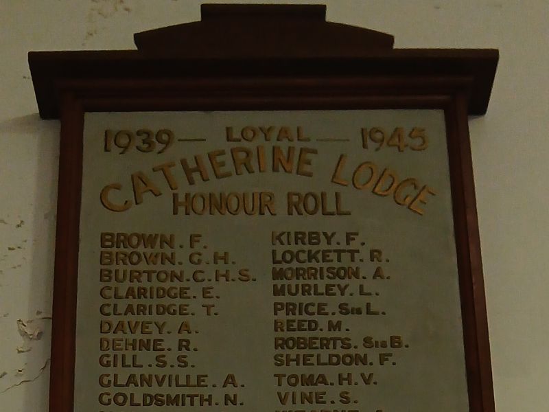 Loyal Catherine Lodge Honour Roll WW2 