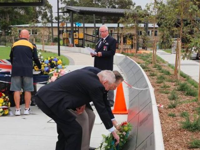 Members of the Brighton RSL Sub-Branch laid a wreath at new Memorial