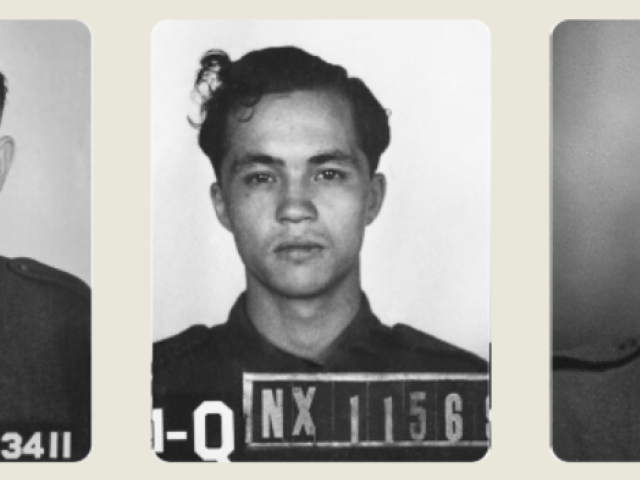 Frank Tudor Brewer, Tom Walker, Jack Greaves, Bill Kerr and Owen Tudor Brewer, ANZACs and POW escapees c. 1941