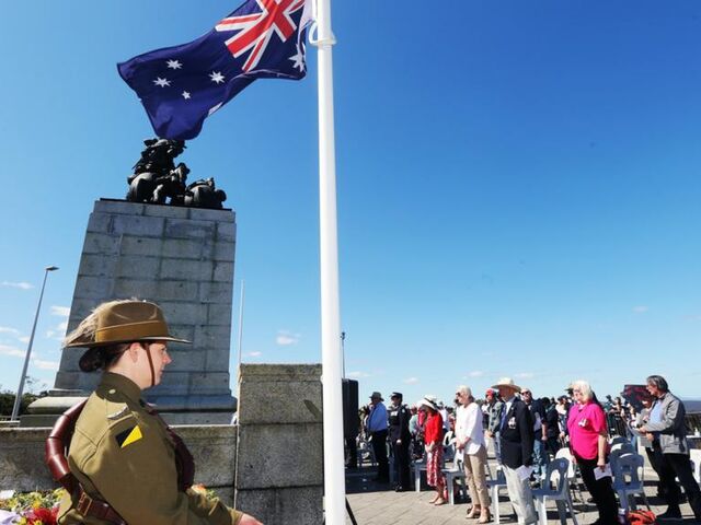 10th Light Horse Albany Troop flag orderly Liz Hynes. Credit: Laurie Benson/Albany Advertiser
