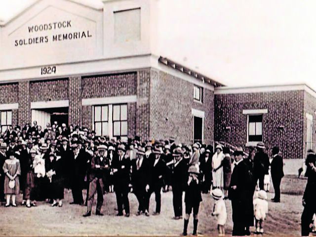 The opening of the Woodstock Soldiers Memorial Hall in 1924. File photo. 