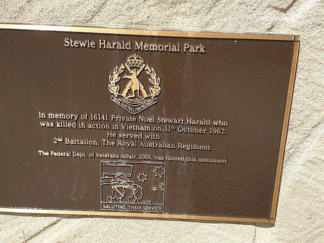 Stewie Harald park plaque