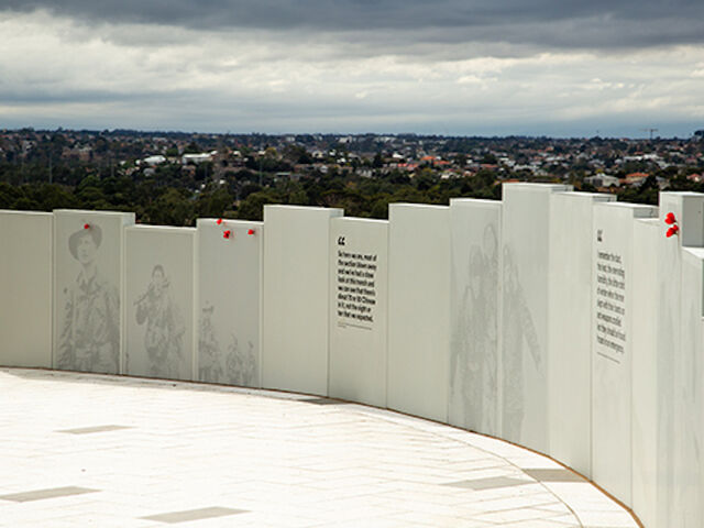 View with city in the background of the Maribyrnong Korean War Memorial