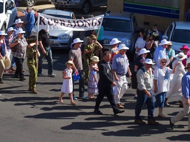 Kurrajong march down the street of Inverell in NSW