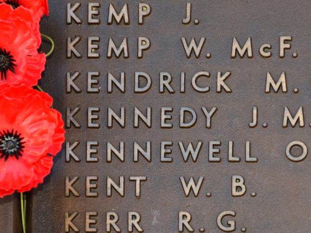 The Name of James Mark Kennedy on the AWM Roll of Honour