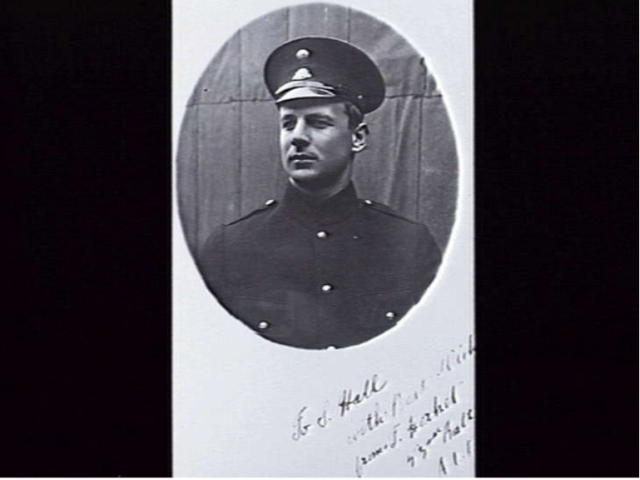 Studio portrait of 3309 Private Thomas Henry Herket, 53rd Battalion, c. 1917