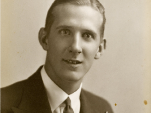 Pre enlistment studio portrait of QX16167 Private George Hockley Ellwood, 231 Battalion of Stanthorpe, Qld, c.1939